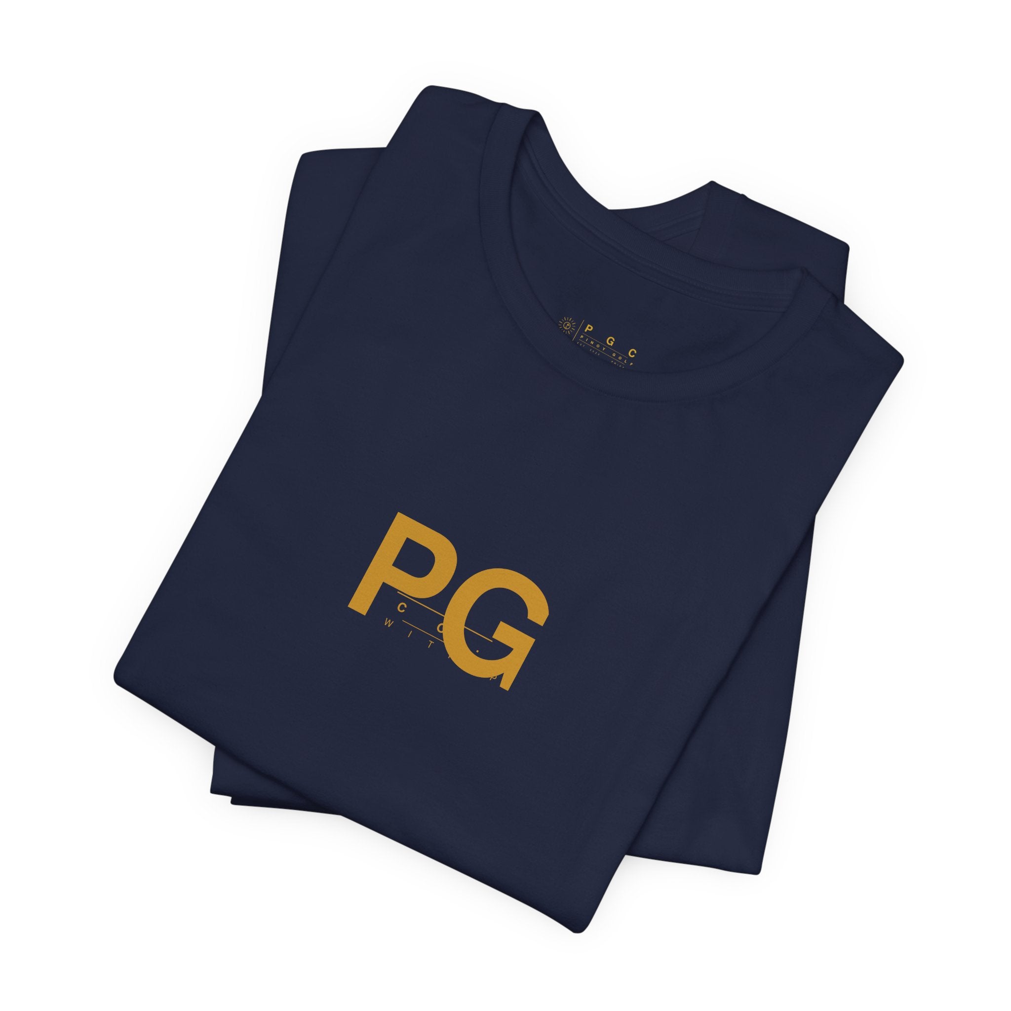 PG Minimalist White Tee — Gold Initials Casual T-Shirt