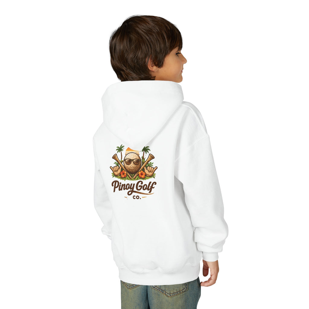 Pinoy Golf Co. Youth Hoodie — Tropical Coconut Golf Design