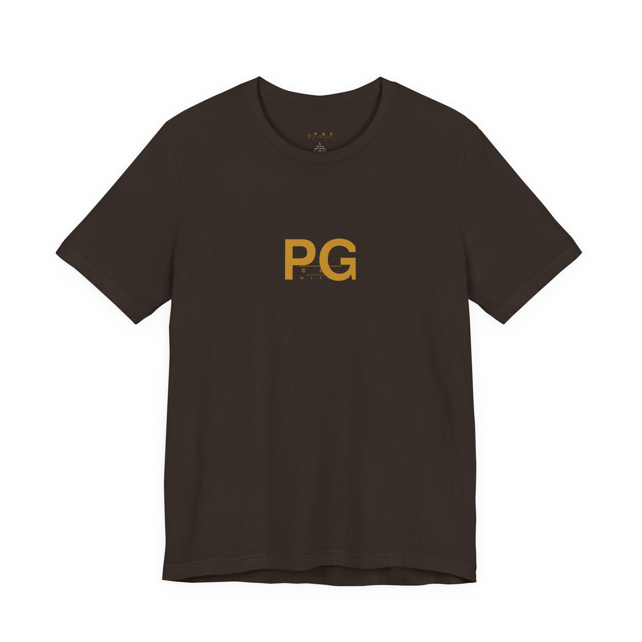 PG Minimalist White Tee — Gold Initials Casual T-Shirt