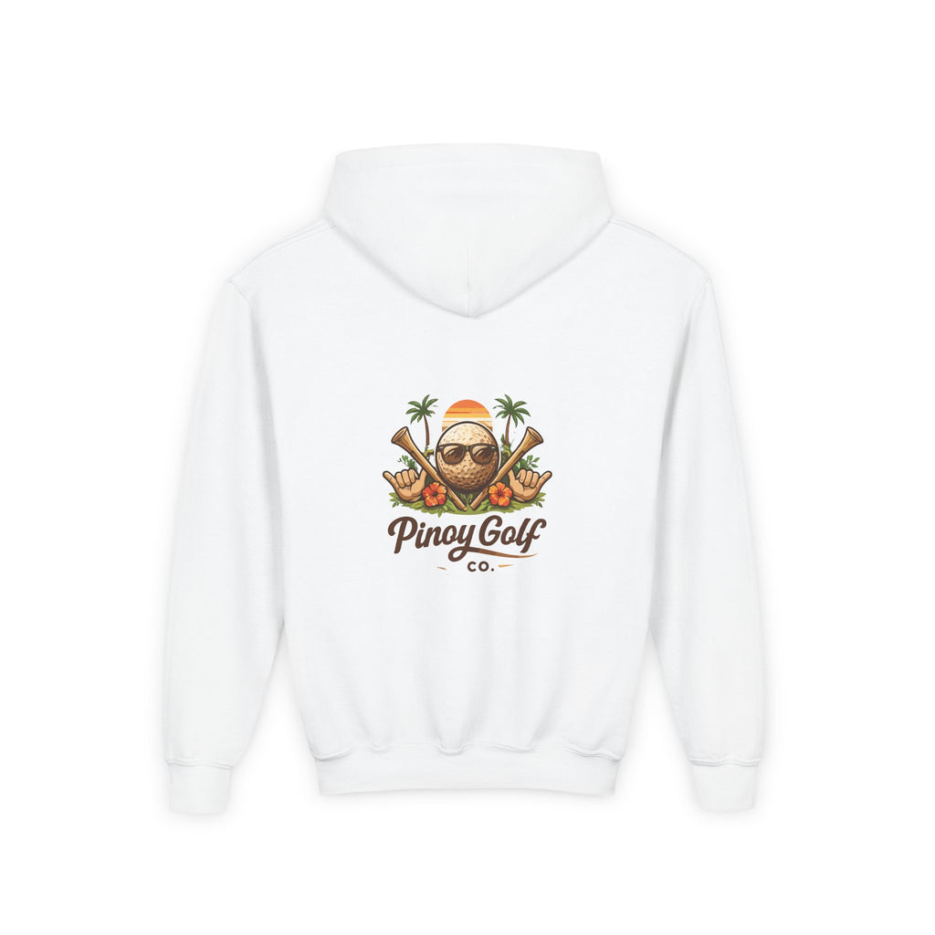 Pinoy Golf Co. Youth Hoodie — Tropical Coconut Golf Design
