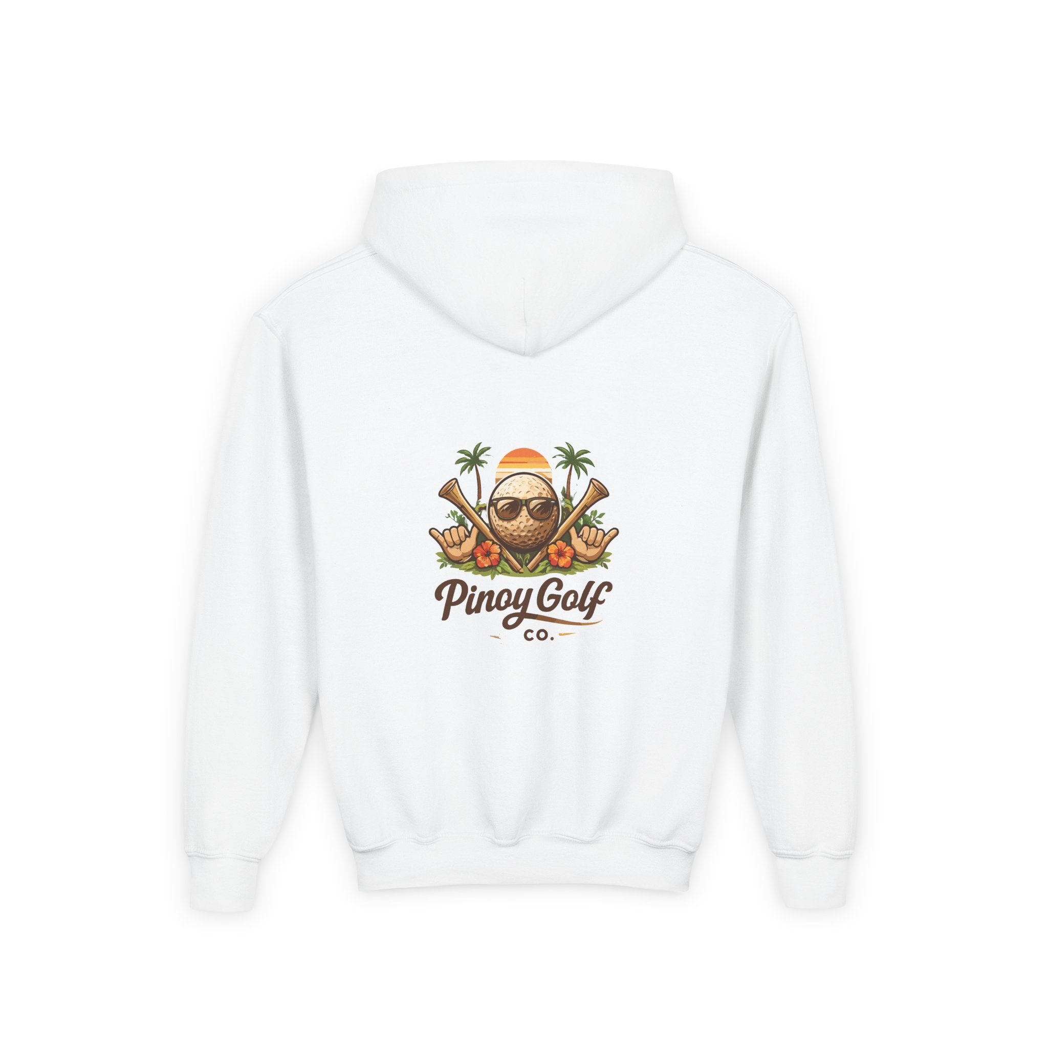 Pinoy Golf Co. Youth Hoodie — Tropical Coconut Golf Design
