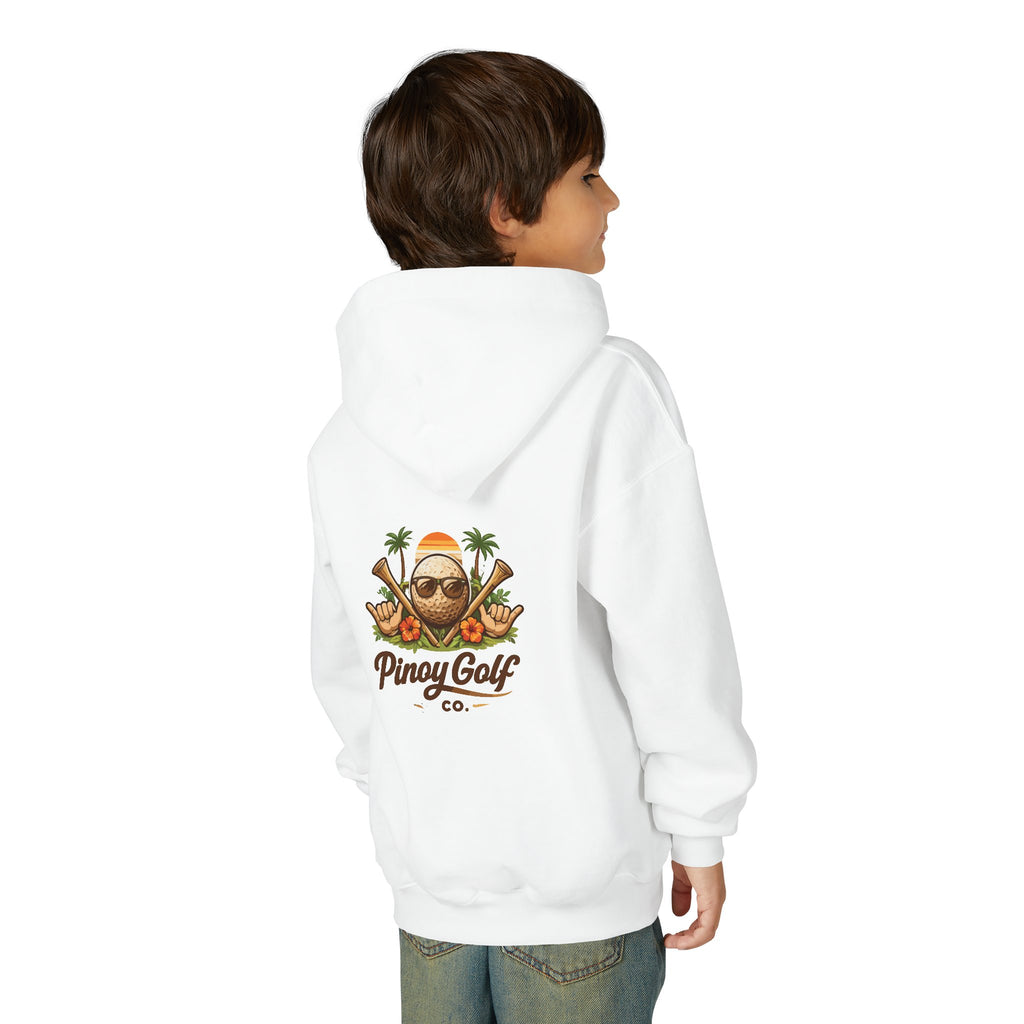 Pinoy Golf Co. Youth Hoodie — Tropical Coconut Golf Design
