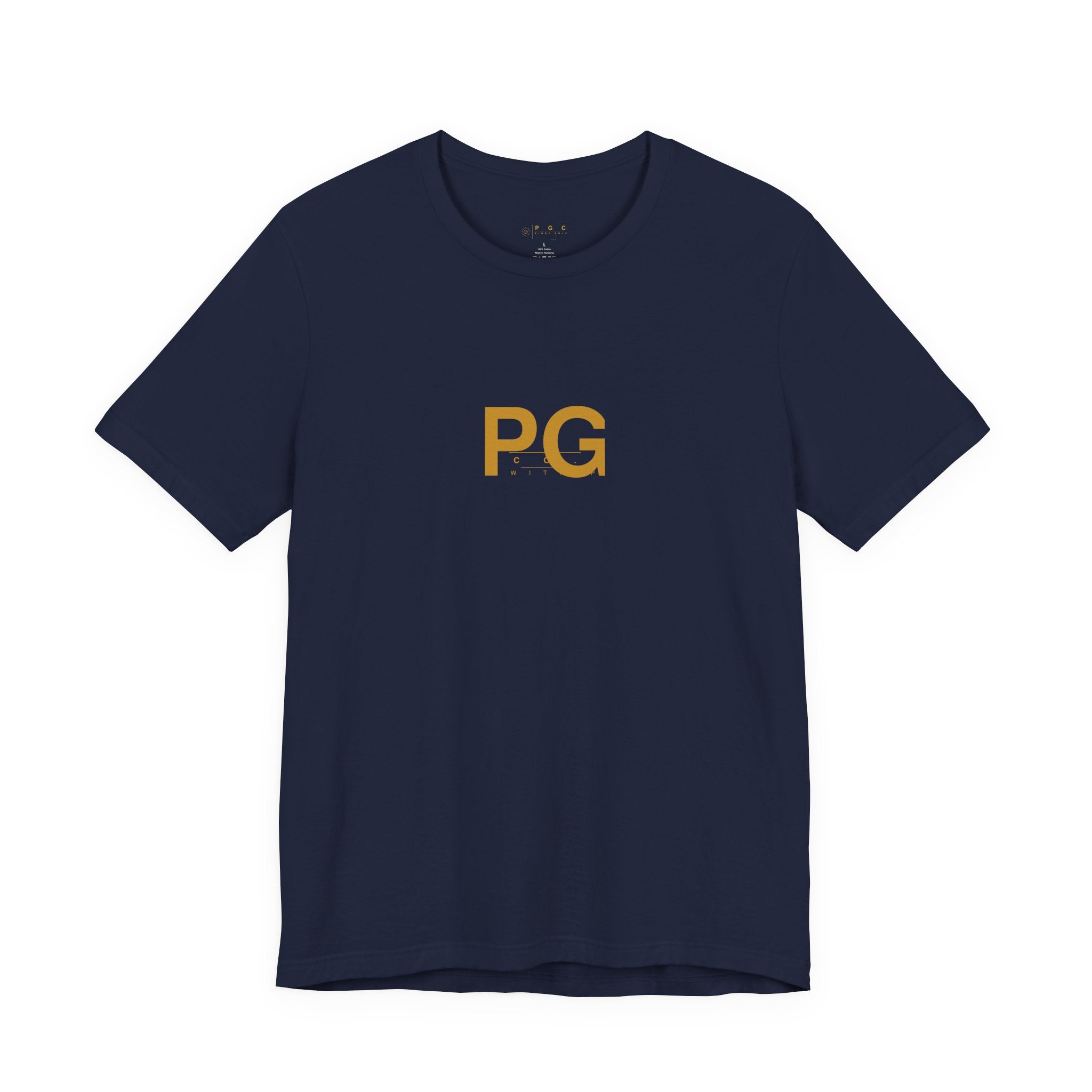 PG Minimalist White Tee — Gold Initials Casual T-Shirt