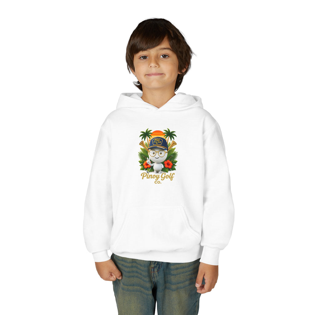 Pinoy Golf Co. Youth Hoodie — Tropical Coconut Golf Design