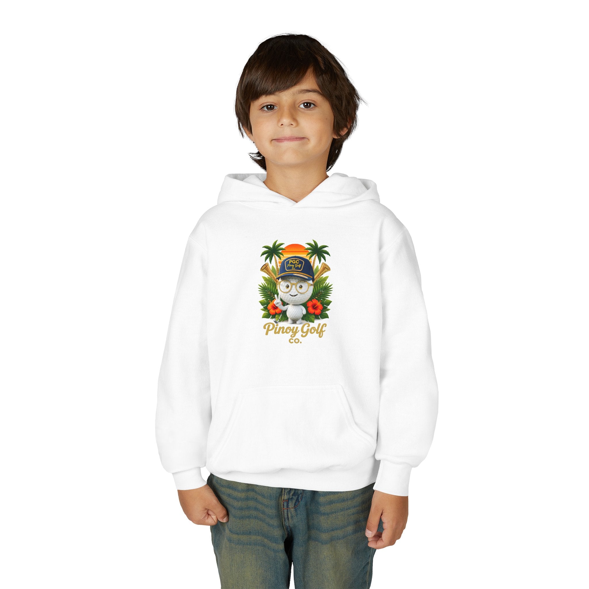 Pinoy Golf Co. Youth Hoodie — Tropical Coconut Golf Design