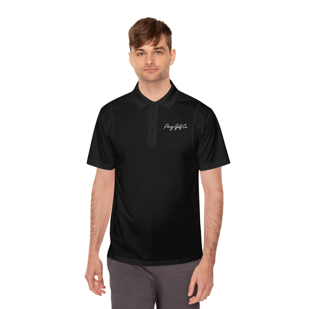 Men's Sport Polo Shirt — Minimal Embroidered Chest Logo, Breathable Athletic Polo