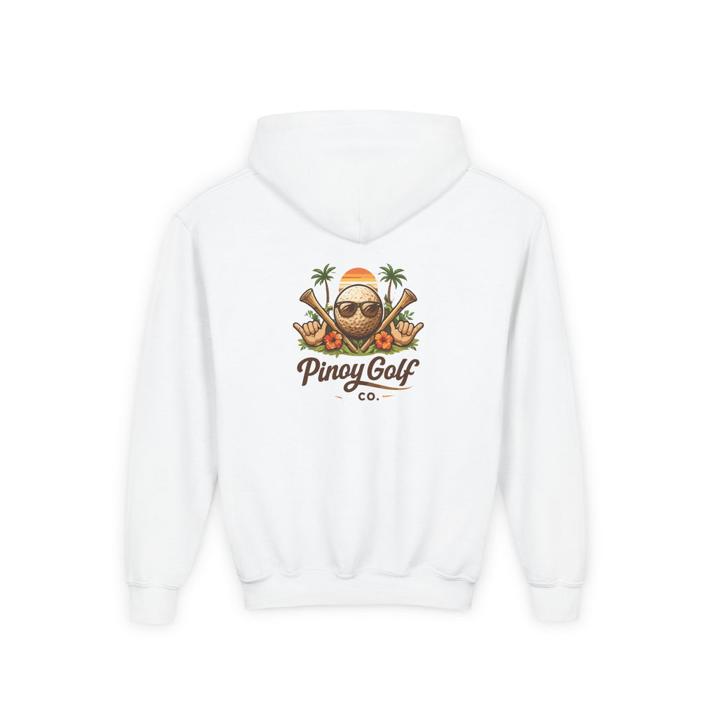 Pinoy Golf Co. Youth Hoodie — Tropical Coconut Golf Design