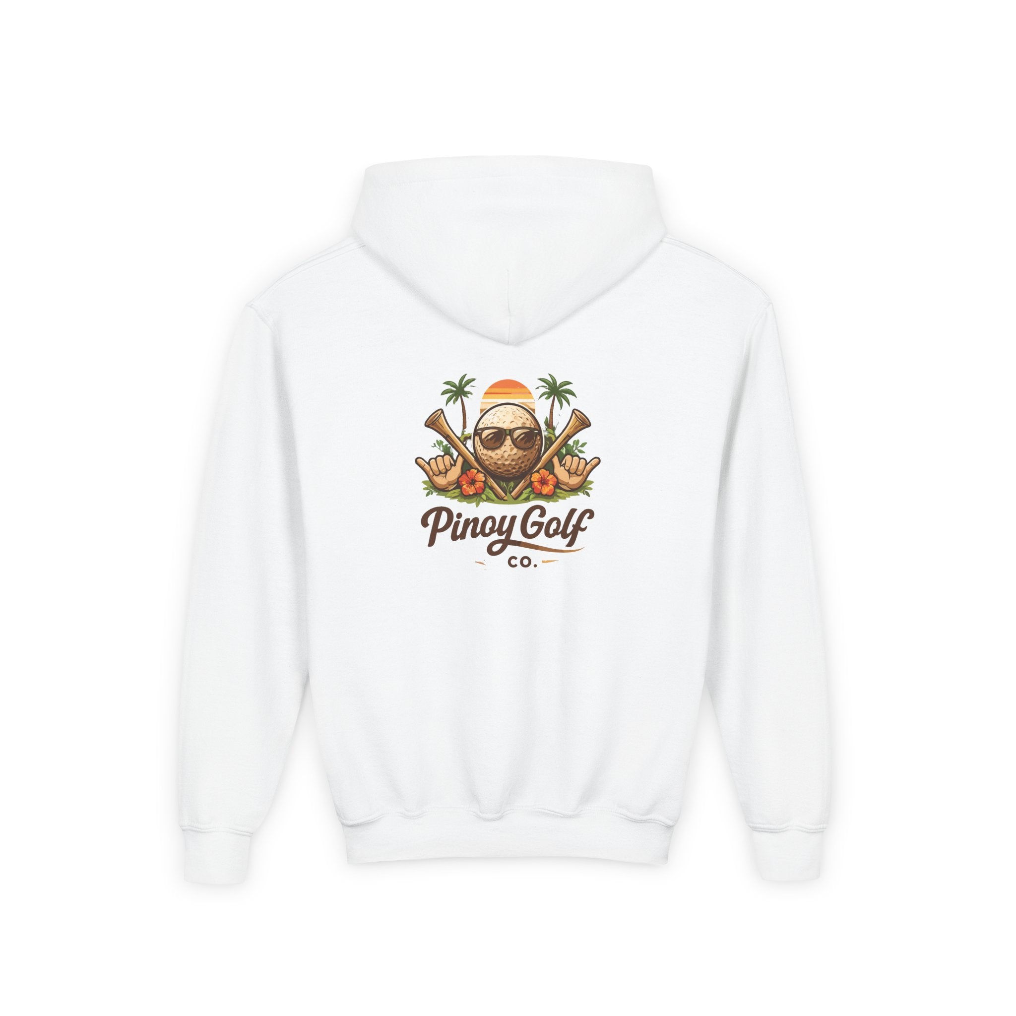 Pinoy Golf Co. Youth Hoodie — Tropical Coconut Golf Design
