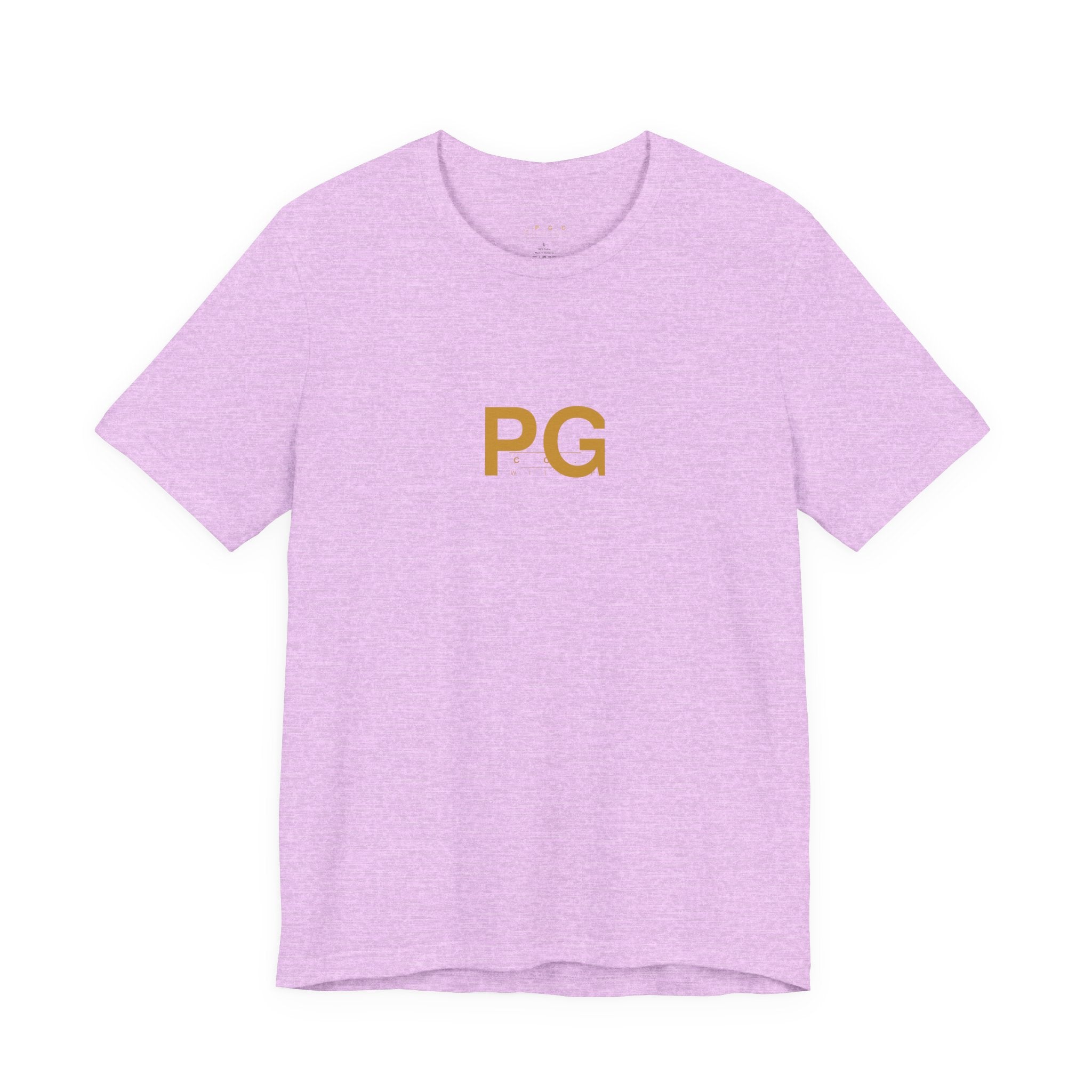 PG Minimalist White Tee — Gold Initials Casual T-Shirt