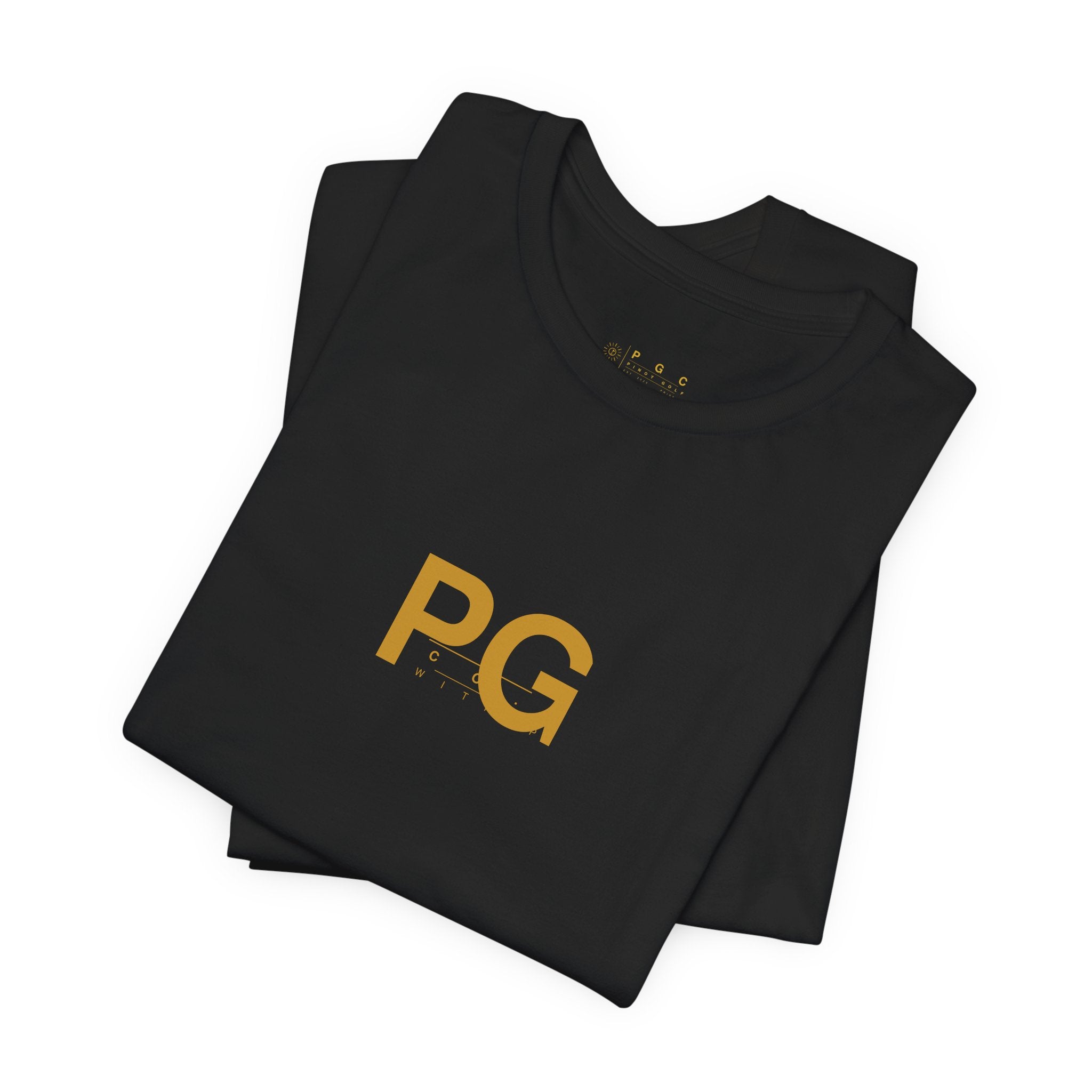 PG Minimalist White Tee — Gold Initials Casual T-Shirt