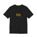 PG Minimalist White Tee — Gold Initials Casual T-Shirt