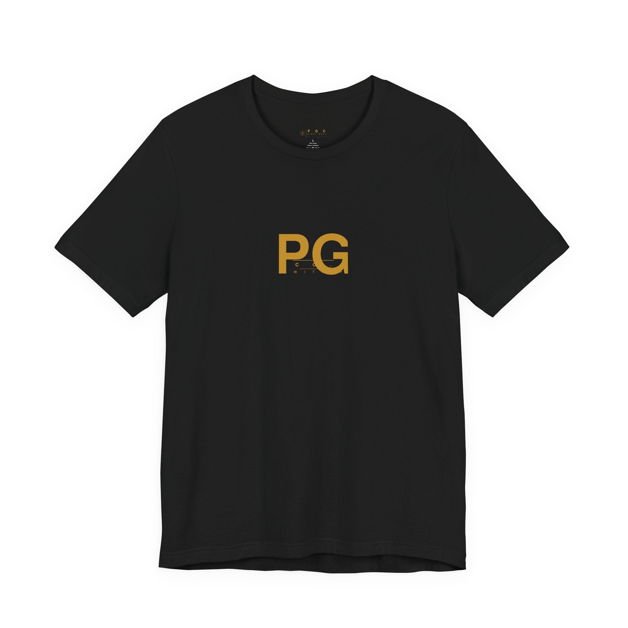 PG Minimalist White Tee — Gold Initials Casual T-Shirt