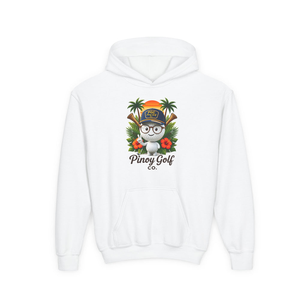 Pinoy Golf Co. Youth Hoodie — Tropical Coconut Golf Design