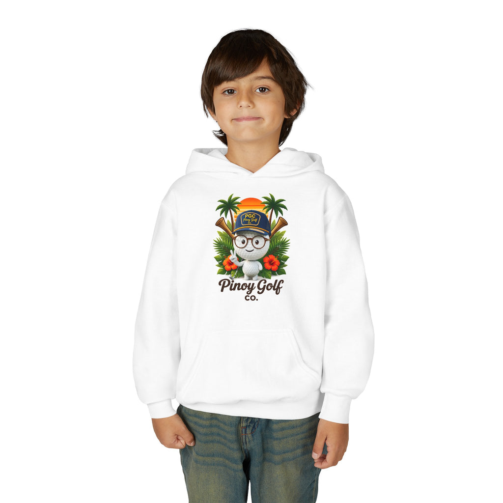 Pinoy Golf Co. Youth Hoodie — Tropical Coconut Golf Design