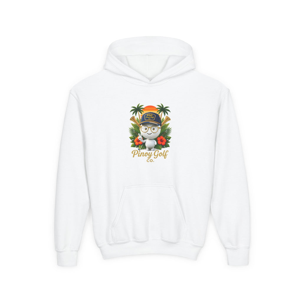 Pinoy Golf Co. Youth Hoodie — Tropical Coconut Golf Design