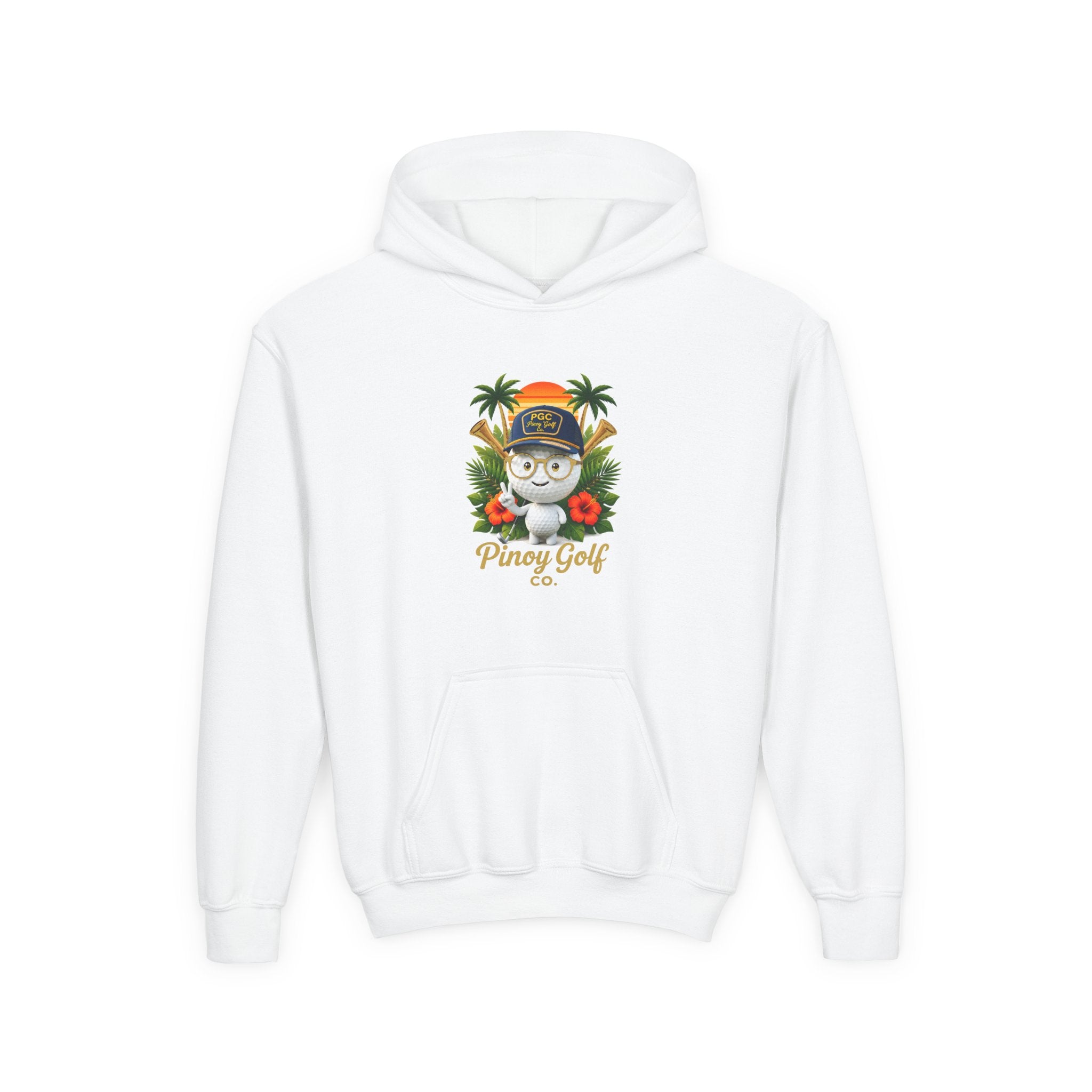 Pinoy Golf Co. Youth Hoodie — Tropical Coconut Golf Design