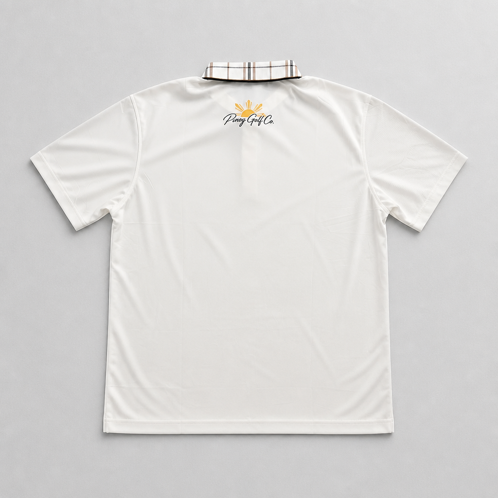 PGC Pinoy Golf Co. Performance Polo — White Plaid Collar