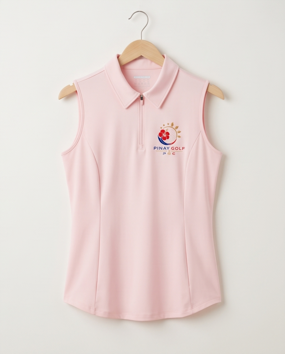 Pinay Golf Sleeveless Polo - Pink