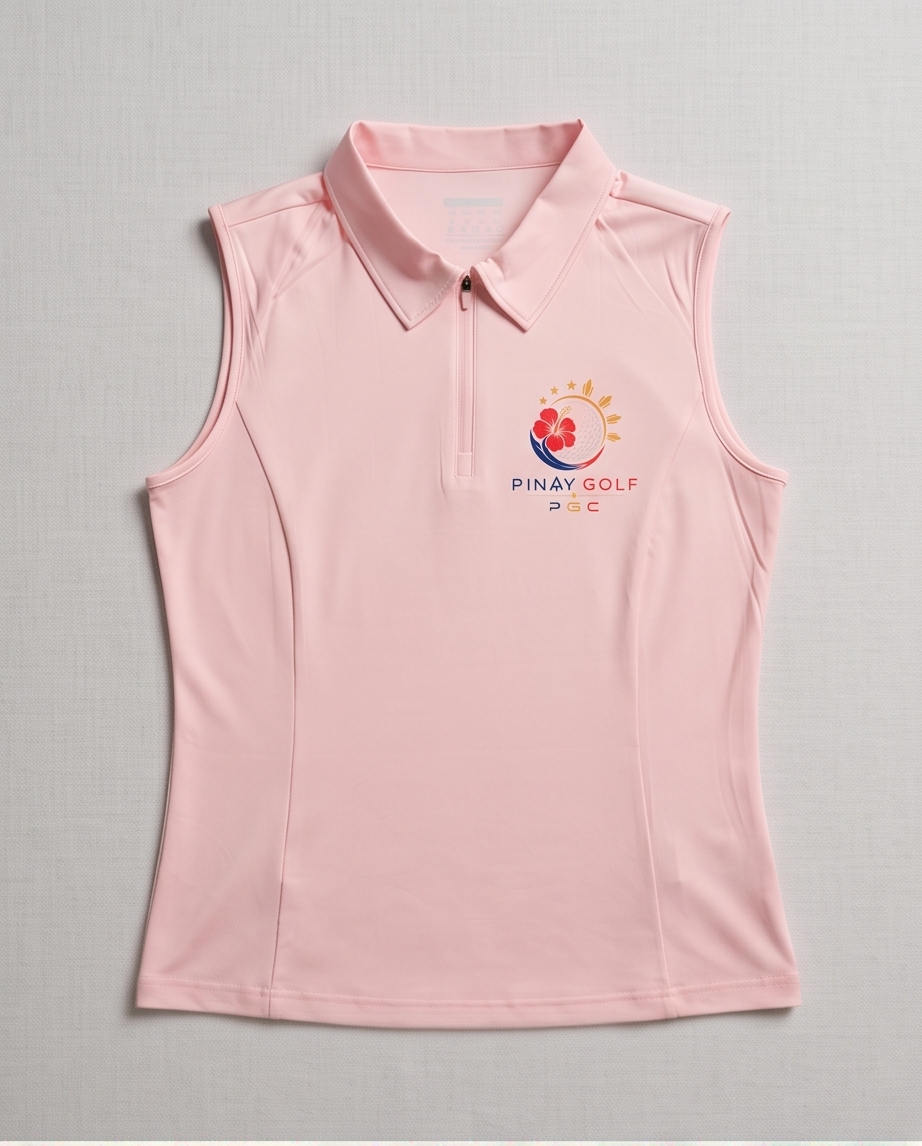Pinay Golf Sleeveless Polo - Pink