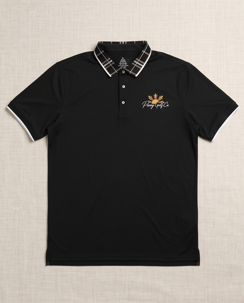 Plaid Performance Polo - Black