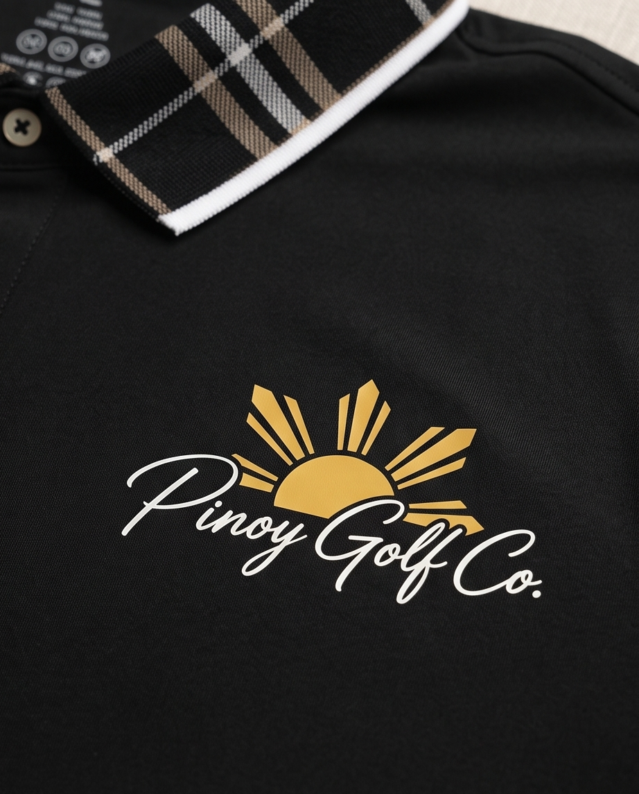 Plaid Performance Polo - Black
