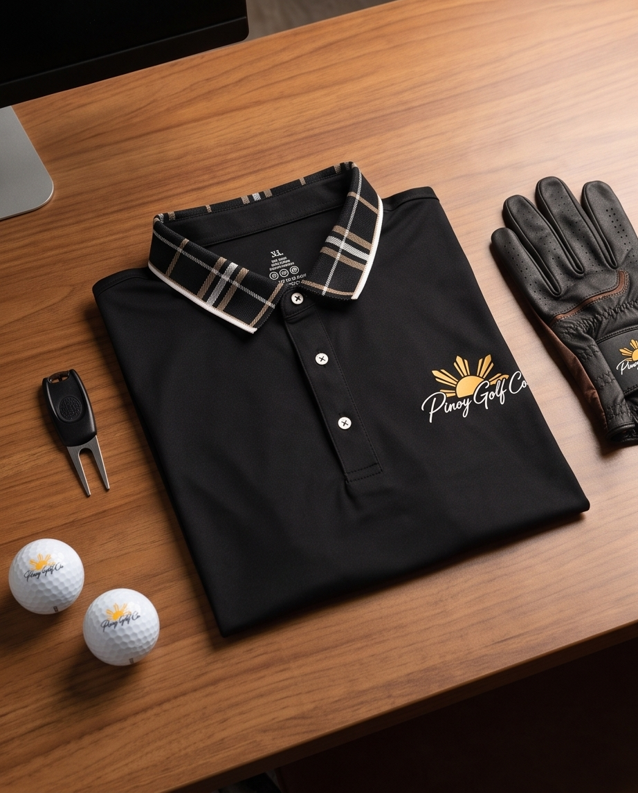 Plaid Performance Polo - Black